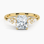 Rosette Diamond Ring Yellow Gold 18k Radiant Engagement Ring