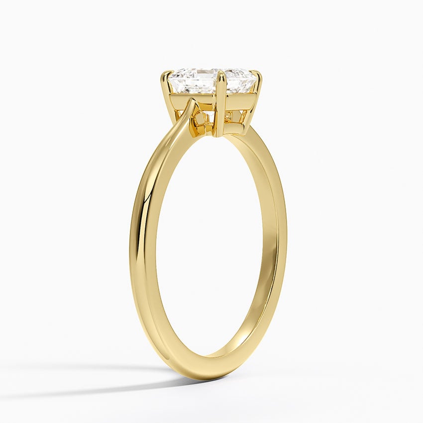 Elle Solitaire Ring Yellow Gold 18k Asscher Engagement Ring