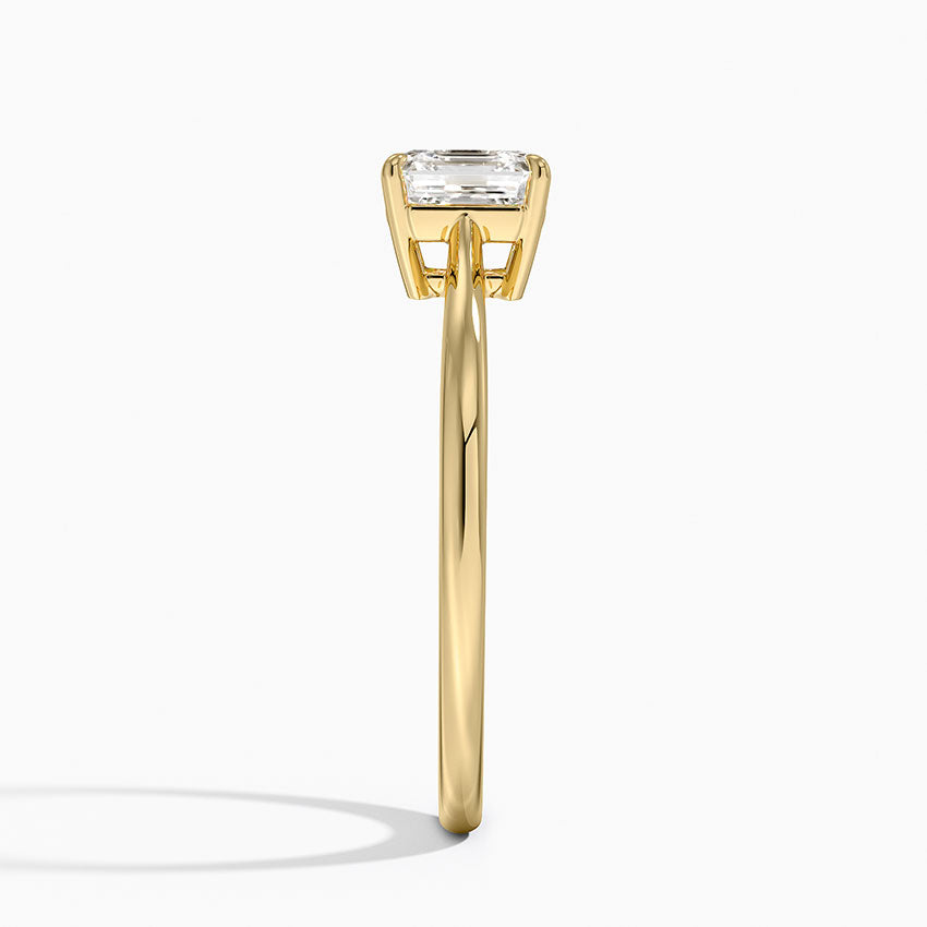 Elle Solitaire Ring Yellow Gold 18k Asscher Engagement Ring