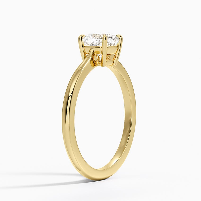 Elle Solitaire Ring Yellow Gold 18k Cushion Engagement Ring