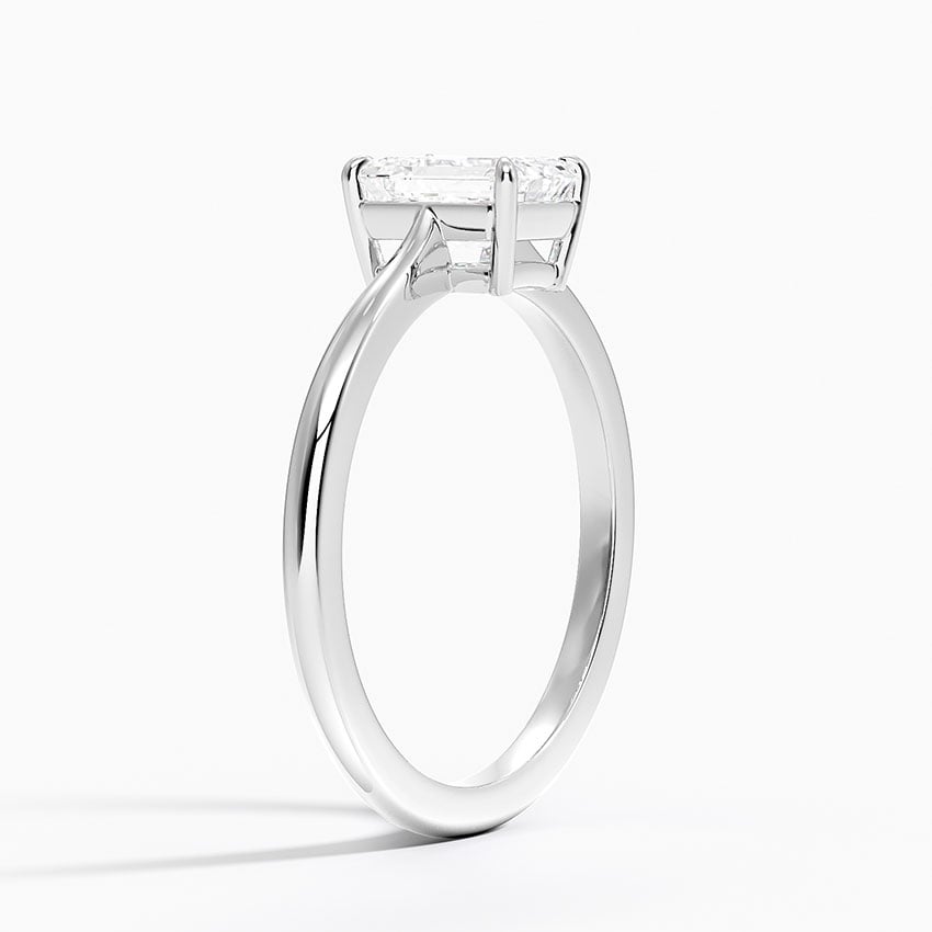 Elle Solitaire Ring Platinum Emerald Engagement Ring