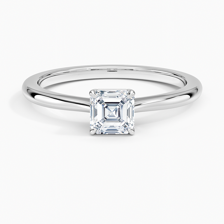 Elle Solitaire Ring Platinum Asscher Engagement Ring