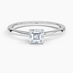 Elle Solitaire Ring Platinum Asscher Engagement Ring