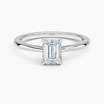 Elle Solitaire Ring Platinum Emerald Engagement Ring