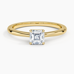 Elle Solitaire Ring Yellow Gold 18k Asscher Engagement Ring