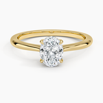 Elle Hidden Halo Diamond Ring Yellow Gold 18k Oval Engagement Ring