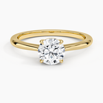 Elle Solitaire Ring Yellow Gold 18k Round Engagement Ring