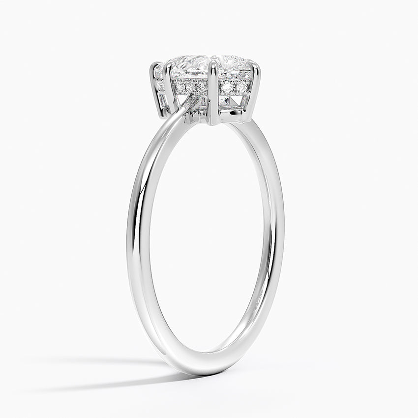 Elle Hidden Halo Diamond Ring Platinum Pear Engagement Ring