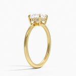 Elle Hidden Halo Diamond Ring Yellow Gold 18k Princess Engagement Ring