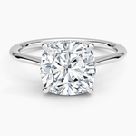Elle Hidden Halo Diamond Ring Platinum Cushion Engagement Ring