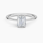 Elle Hidden Halo Diamond Ring Platinum Emerald Engagement Ring
