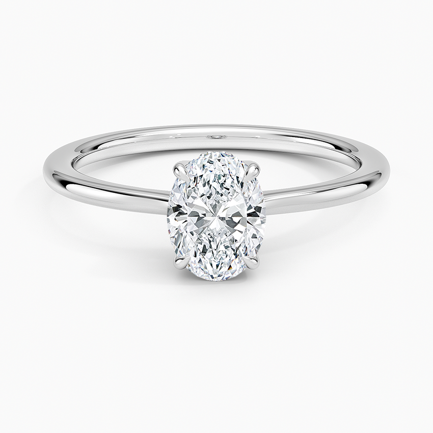 Elle Hidden Halo Diamond Ring Platinum Oval Engagement Ring