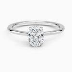 Elle Hidden Halo Diamond Ring Platinum Oval Engagement Ring