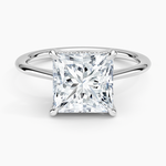 Elle Hidden Halo Diamond Ring Platinum Princess Engagement Ring