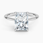 Elle Hidden Halo Diamond Ring Platinum Radiant Engagement Ring