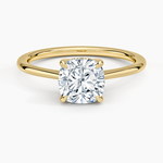 Elle Hidden Halo Diamond Ring Yellow Gold 18k Cushion Engagement Ring