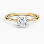 Elle Hidden Halo Diamond Ring Yellow Gold 18k Princess Engagement Ring