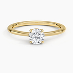 Elle Hidden Halo Diamond Ring Yellow Gold 18k Round Engagement Ring