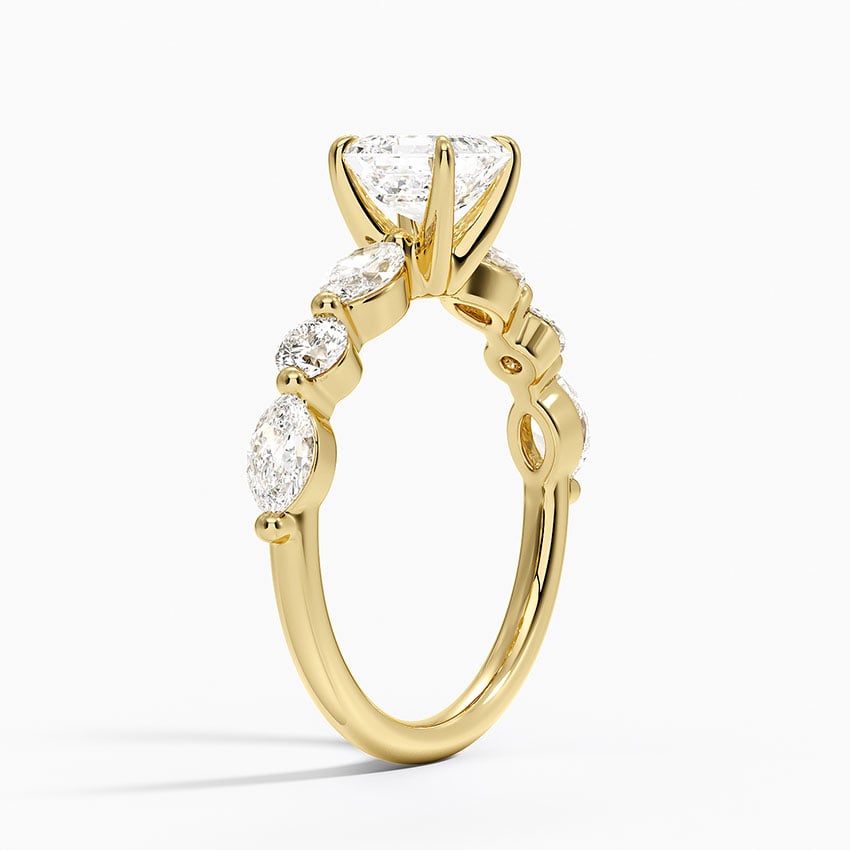 Grand Versailles Diamond Ring Yellow Gold 18k Asscher Engagement Ring