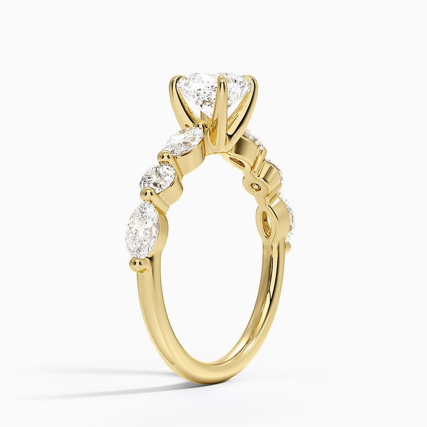 Grand Versailles Diamond Ring Yellow Gold 18k Cushion Engagement Ring
