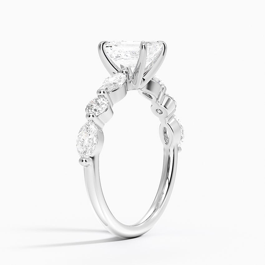 Grand Versailles Diamond Ring Platinum Emerald Engagement Ring