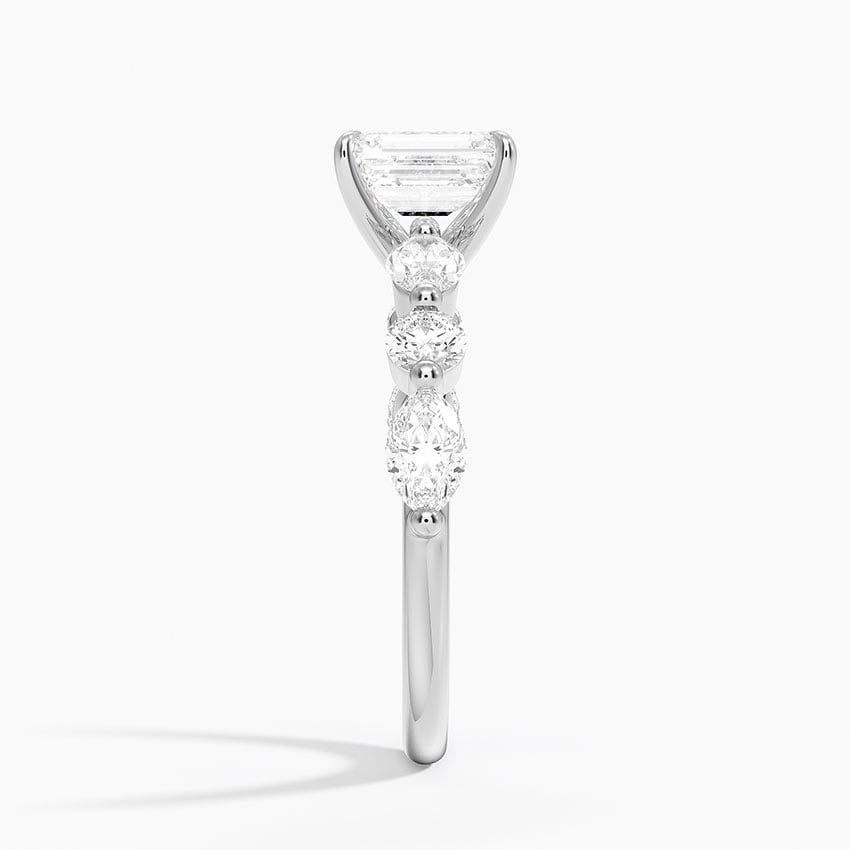 Grand Versailles Diamond Ring Platinum Emerald Engagement Ring