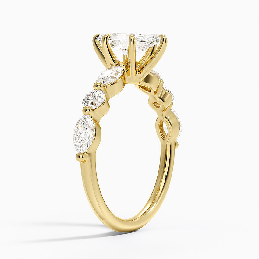 Grand Versailles Diamond Ring Yellow Gold 18k Marquise Engagement Ring
