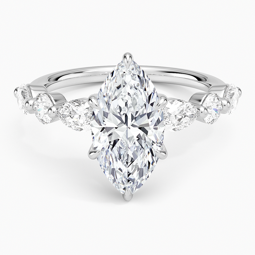 Grand Versailles Diamond Ring Platinum Marquise Engagement Ring