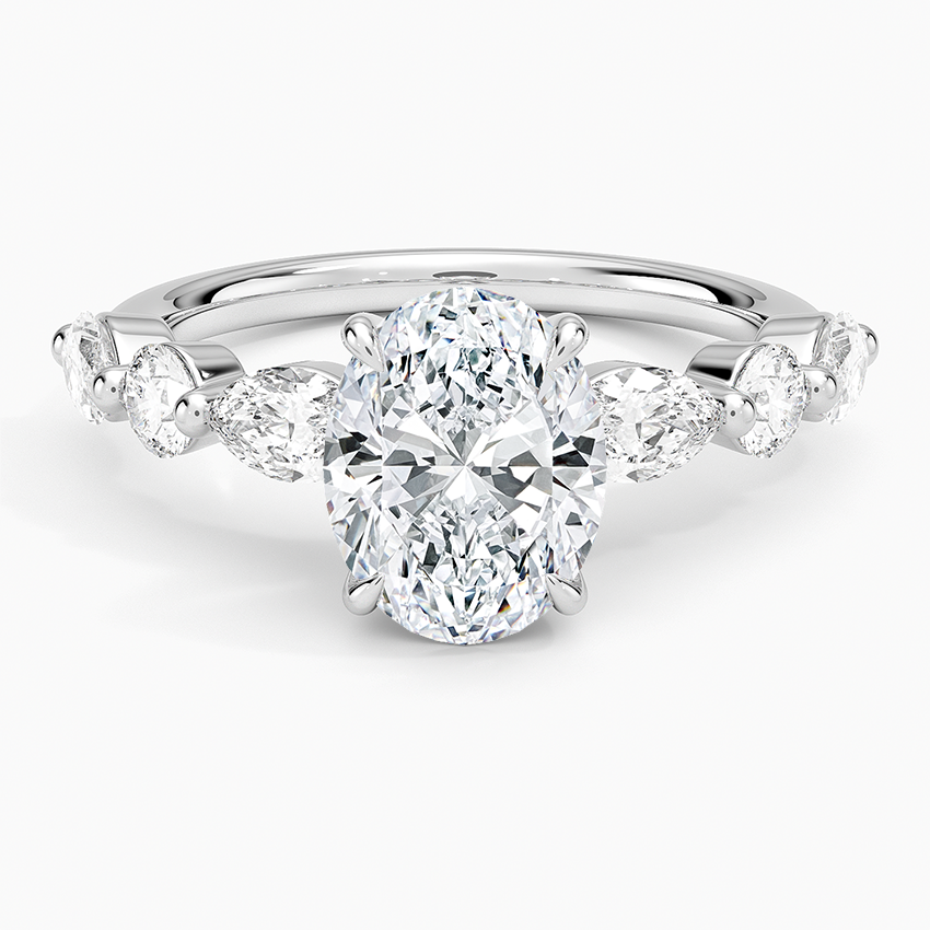 Grand Versailles Diamond Ring Platinum Oval Engagement Ring