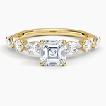 Grand Versailles Diamond Ring Yellow Gold 18k Asscher Engagement Ring