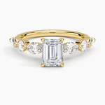 Grand Versailles Diamond Ring Yellow Gold 18k Emerald Engagement Ring