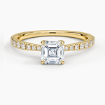 Freesia 2mm Diamond Ring (1/3 ct. tw.) Yellow Gold 18k Asscher Engagement Ring