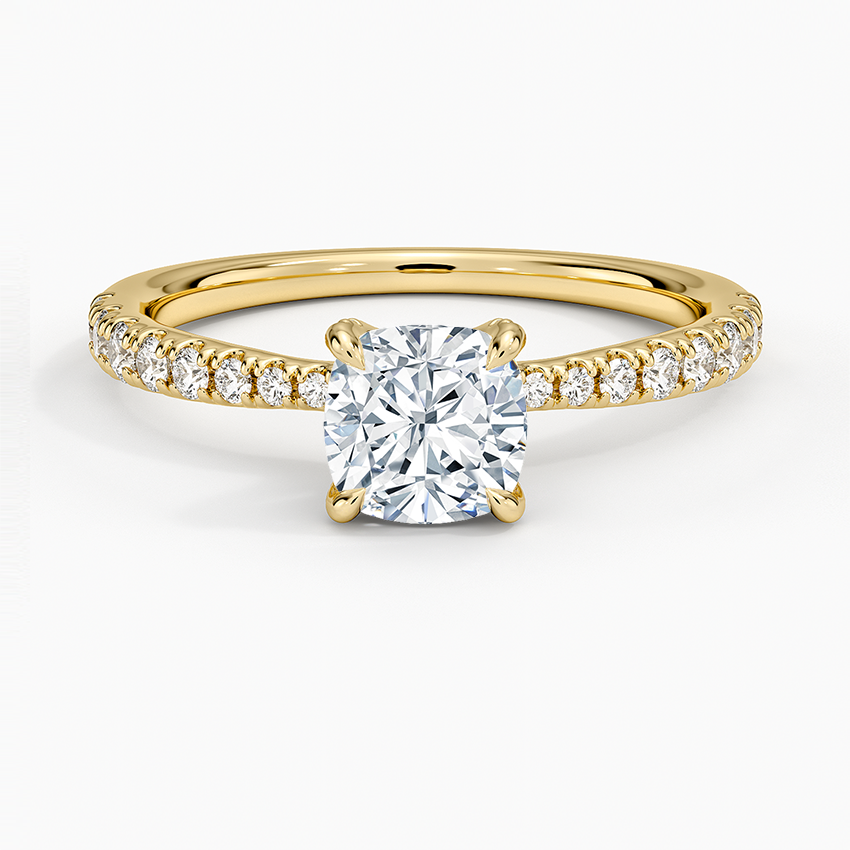 Freesia 2mm Diamond Ring (1/3 ct. tw.) Yellow Gold 18k Cushion Engagement Ring