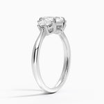 Half Moon Three Stone Diamond Ring (1/4 ct. tw.) Platinum Asscher Engagement Ring
