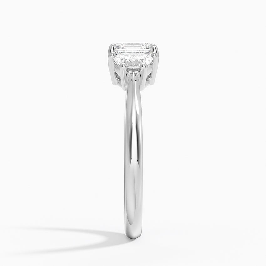 Half Moon Three Stone Diamond Ring (1/4 ct. tw.) Platinum Asscher Engagement Ring