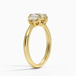 Half Moon Three Stone Diamond Ring (1/4 ct. tw.) Yellow Gold 18k Cushion Engagement Ring