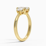 Half Moon Three Stone Diamond Ring (1/4 ct. tw.) Yellow Gold 18k Emerald Engagement Ring