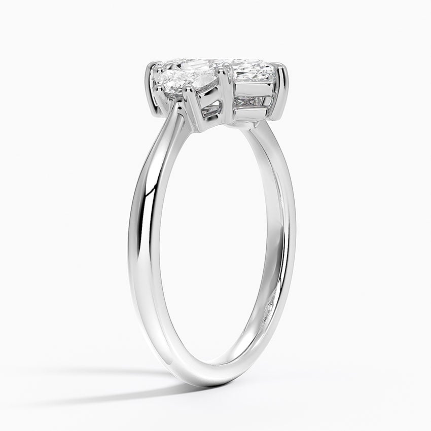 Half Moon Three Stone Diamond Ring (1/4 ct. tw.) Platinum Marquise Engagement Ring
