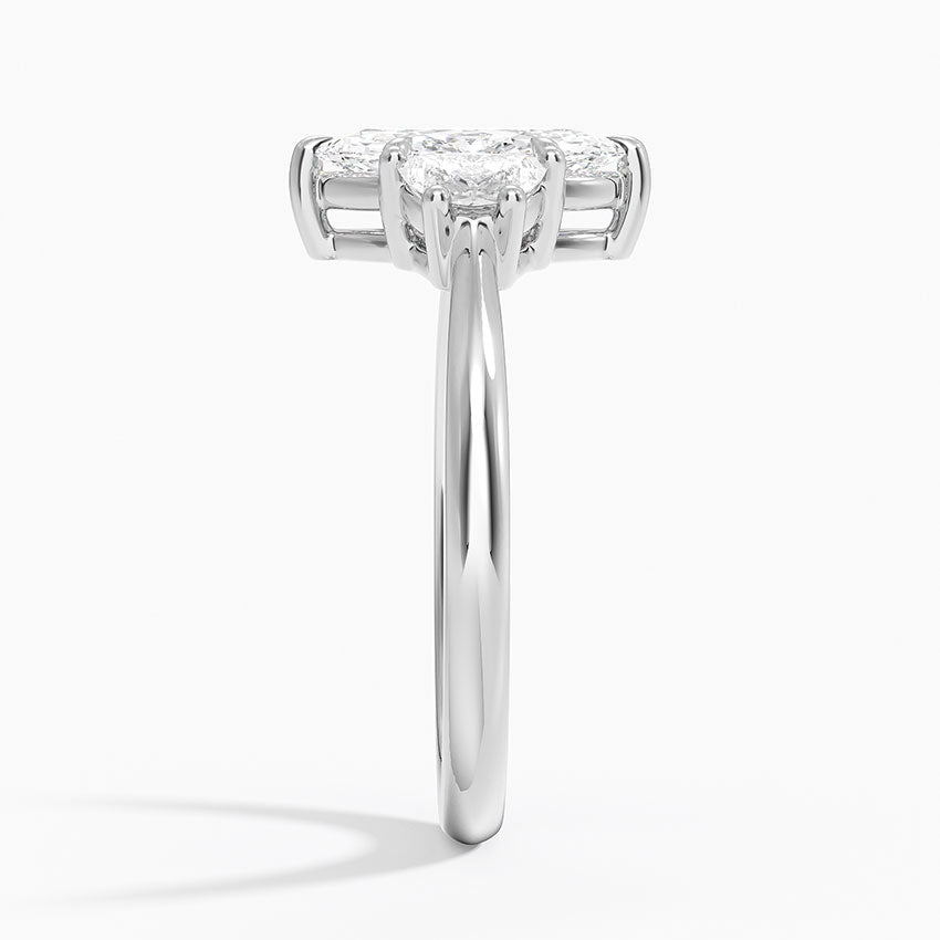 Half Moon Three Stone Diamond Ring (1/4 ct. tw.) Platinum Marquise Engagement Ring