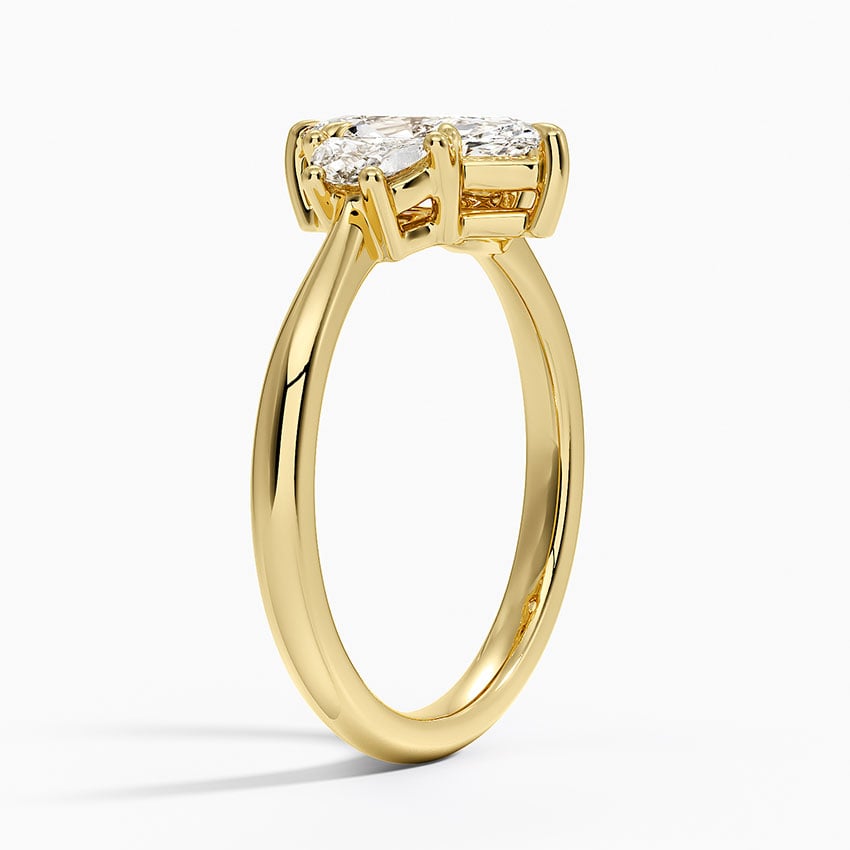 Half Moon Three Stone Diamond Ring (1/4 ct. tw.) Yellow Gold 18k Marquise Engagement Ring