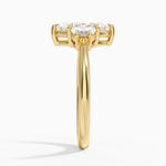 Half Moon Three Stone Diamond Ring (1/4 ct. tw.) Yellow Gold 18k Marquise Engagement Ring