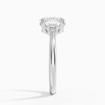 Half Moon Three Stone Diamond Ring (1/4 ct. tw.) Platinum Oval Engagement Ring