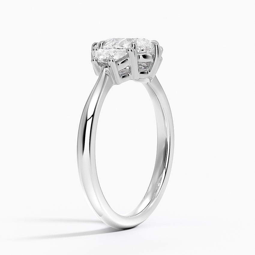 Half Moon Three Stone Diamond Ring (1/4 ct. tw.) Platinum Pear Engagement Ring