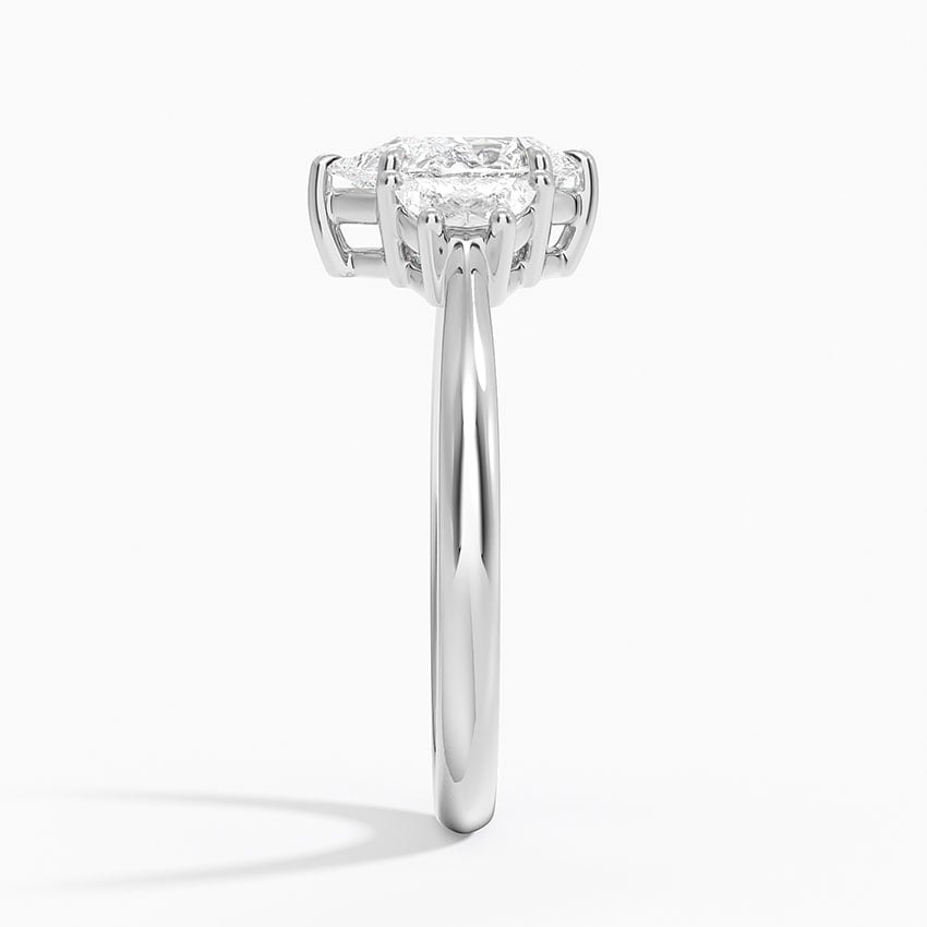 Half Moon Three Stone Diamond Ring (1/4 ct. tw.) Platinum Pear Engagement Ring