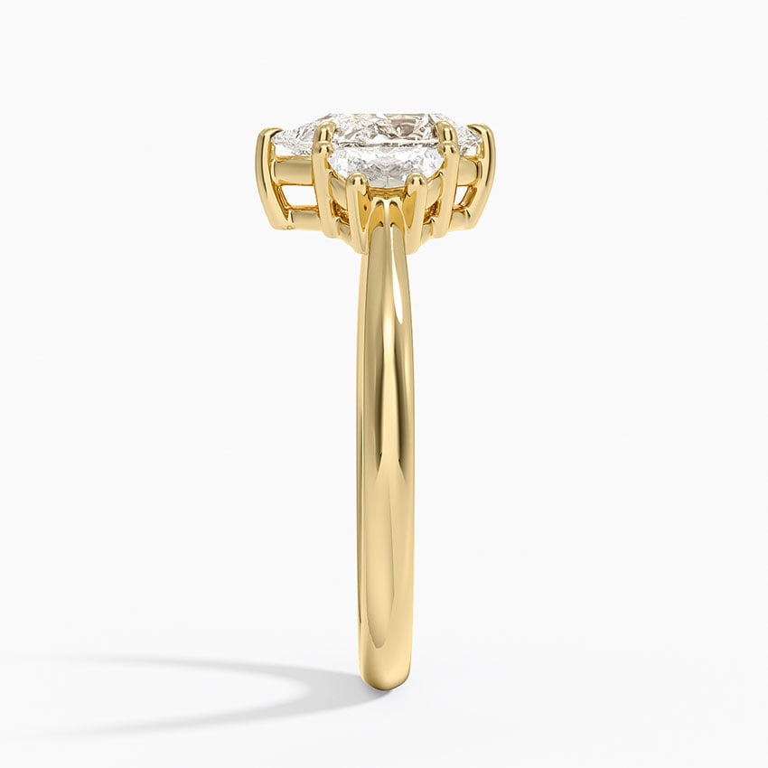 Half Moon Three Stone Diamond Ring (1/4 ct. tw.) Yellow Gold 18k Pear Engagement Ring