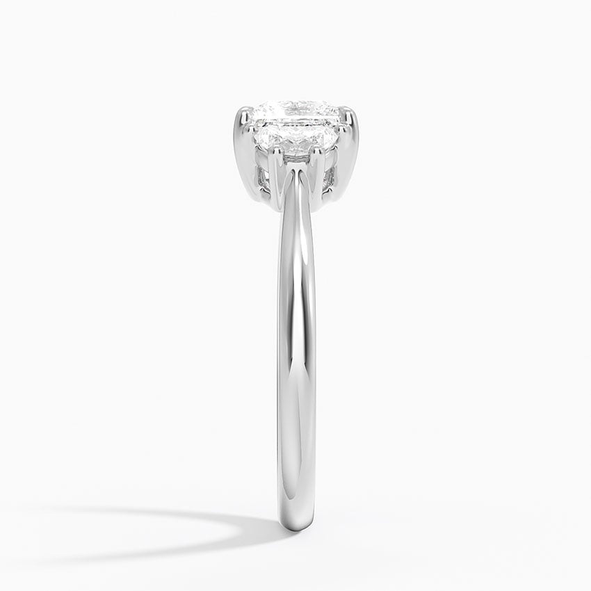 Half Moon Three Stone Diamond Ring (1/4 ct. tw.) Platinum Princess Engagement Ring