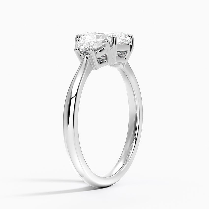 Half Moon Three Stone Diamond Ring (1/4 ct. tw.) Platinum Radiant Engagement Ring
