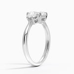 Half Moon Three Stone Diamond Ring (1/4 ct. tw.) Platinum Radiant Engagement Ring