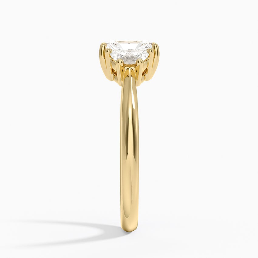 Half Moon Three Stone Diamond Ring (1/4 ct. tw.) Yellow Gold 18k Radiant Engagement Ring