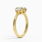 Half Moon Three Stone Diamond Ring (1/4 ct. tw.) Yellow Gold 18k Round Engagement Ring